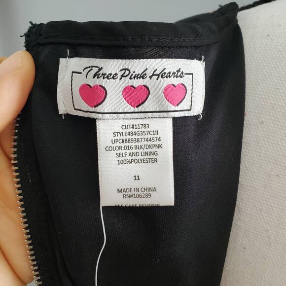 Three Pink Hearts Sleeveless Floral Blouson Dress Junior 11 - Picture 7 of 9